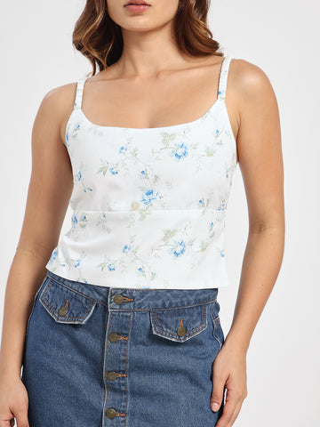 Floral Backless Top