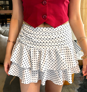 White polly mini skirt