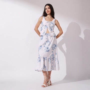 Bloom Ruffle Midi skirt